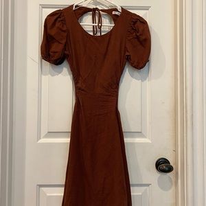 Verge Girl Les Fontaines Tie Dress in Chocolate